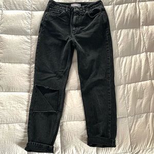 Topshop mom jeans with knee rip